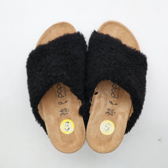 Birkenstock Papillio Namica Teddy Women's EU Size 36 Black Wedge Shearling Upper - Picture 9 of 9